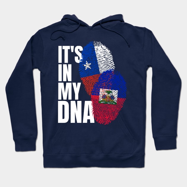 Chilean And Haitian Mix DNA Flag Heritage Gift Hoodie by Just Rep It!!